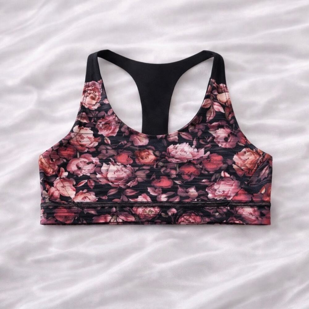 Lululemon Break Free Bra Peony Multi Floral Racerback Sports Bra Size 8